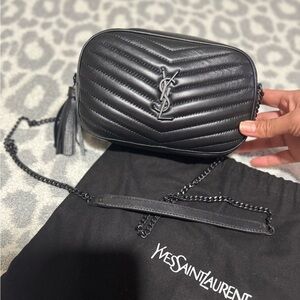 Yves Saint Laurent Black Lou Mini Quilted Leather Camera Bag